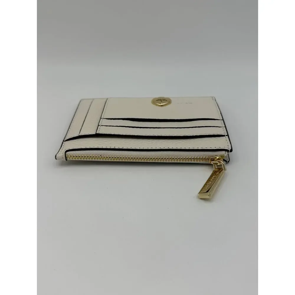 NWT Kate Spade Kayla Meringue‎ Ivory Pebbled Leather Slim Card Holder Wallet
